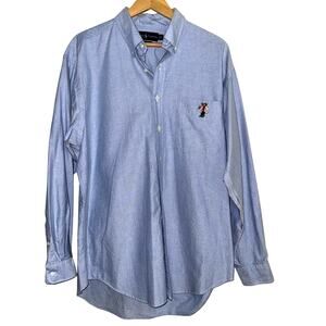 Vintage Ralph Lauren Men’s Blake Polo Teddy Ski Bear Dress Shirt Size L Rare